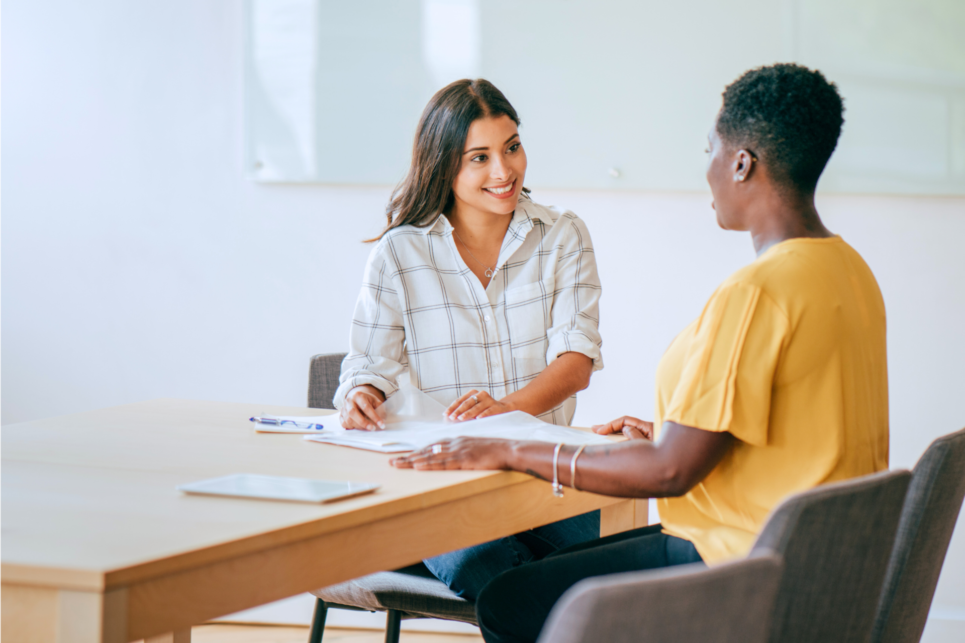 two women in an meeting